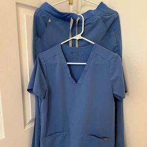 💕SALE Figs scrubs set Casma & Zamora joggers in Ceil blue💕